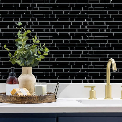 STICKGOO Peel and Stick Backsplash - 10 Sheets of 12”×12” - 3D Self Adhesive Peel and Stick Tile Backsplash for Kitchen & Bathroom