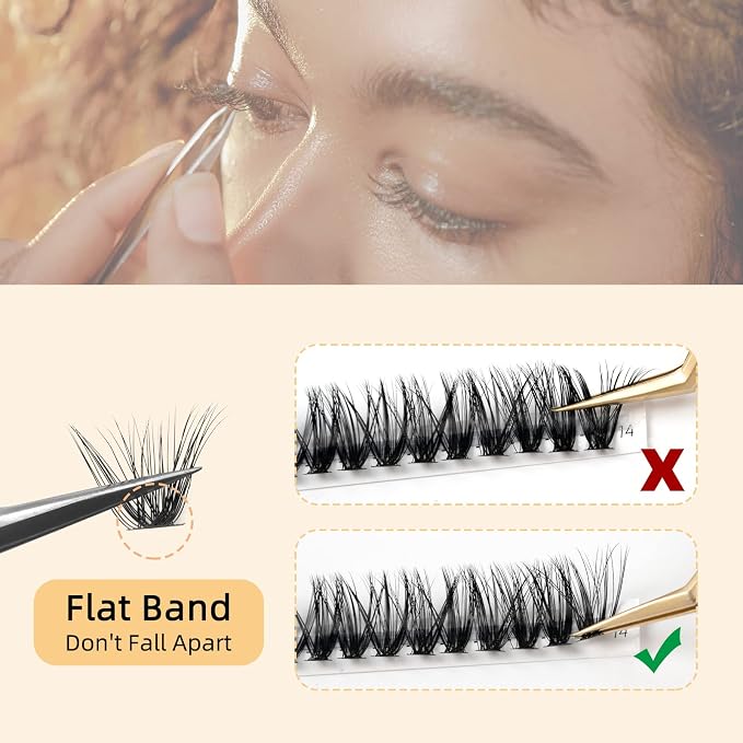 QUEWEL Cluster Lashes 240Pcs Individual Lashes 30D+40D C Curl Mix8-14mm | Lash Extensions Clusters Lashes Soft&Natural False Eyelashes Individual DIY Eyelash Extension at Home(30D+40D C MIX8-14)