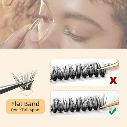 QUEWEL Cluster Lashes 240Pcs Individual Lashes 30D+40D C Curl Mix8-14mm | Lash Extensions Clusters Lashes Soft&Natural False Eyelashes Individual DIY Eyelash Extension at Home(30D+40D C MIX8-14)