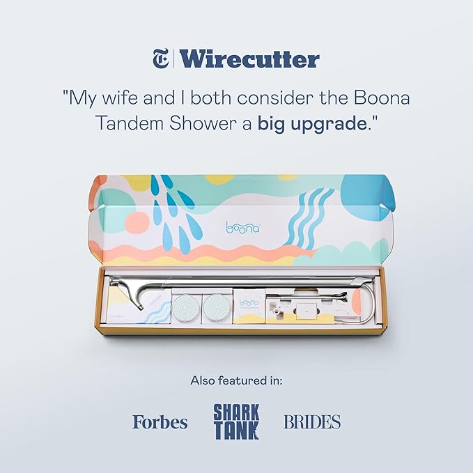 BOONA Original Tandem Shower as Seen on Shark Tank | Dual Shower Head for Couples | Max Water Pressure for Two | Easy Install (King Krome, Two Showerheads)