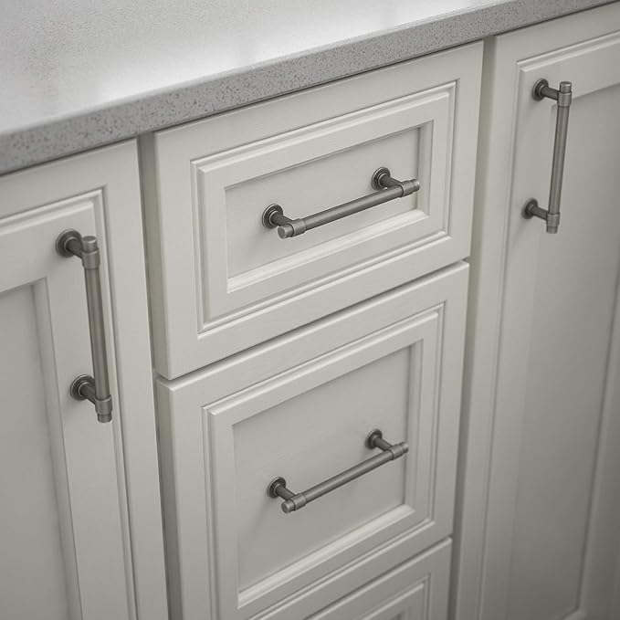 Franklin Brass Francisco (1-Pack) Cabinet Handles 5-1/16" Hole Center Pulls | Heirloom Silver Hardware for Kitchen Drawers, Dressers, Furniture P29618-904-C