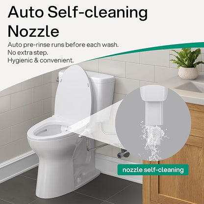 Hansrapo Left-Hand Bidet Attachment – Non-Electric, Ultra-Slim Toilet Bidet for Rear & Feminine Wash, Adjustable Water Pressure & Flow, Self-Cleaning Nozzle, Quick-Release, Easy Install with Full Kit