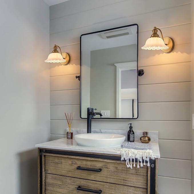 Vanity Light Brass Wall Sconces Vintage Bathroom Sconces