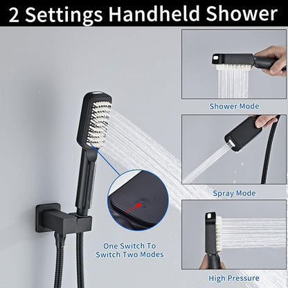 Handheld Shower Head，High Pressure Shower Head,Water Saving Detachable Shower Wand with Solid Brass Body and 5 ft Flexible Hose, Easy to Clean and Durable (Soft Head)