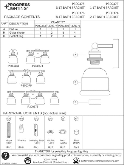 Progress Lighting Ambrose Collection 5 in. 1-Light Polished Chrome Clear Glass New Traditional Bath Vanity Light