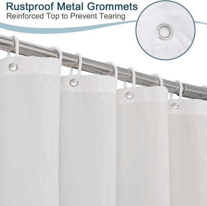 AooHome Fabric Shower Curtain, 36 Width x 72 Height Inch Stall Size Bathroom Curtain for Hotel, Waterproof, White