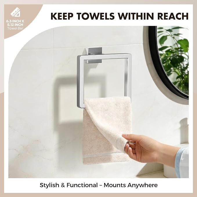 10-Pieces Brushed Nickel Bathroom Accessories Set, 24 Inch Towel Bar Set | Stainless Steel, Towel Ring, Toilet Paper Holder, Robe Hooks, Towel Racks for Bathroom Wall Mounted, Bathroom Hardware Set
