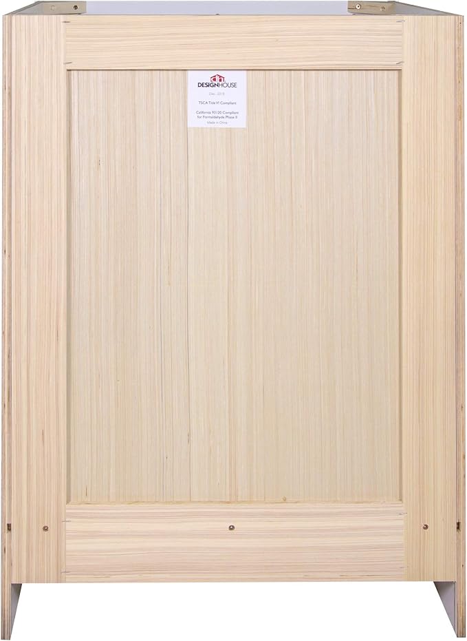 Design House Brookings Bathroom Vanity, 24", White | Adjustable Hinges, Freestanding, Contemporary/Modern, Wood, Bath, 586925