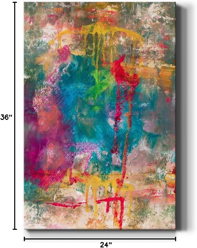 Renditions Gallery Canvas Abstract Wall Art Paintings for Wall Decorations Colorful Paint Splash Modern Canvas Wall Hanging Artwork for Bedroom Living Room Office Kitchen - 24"x36" LT02