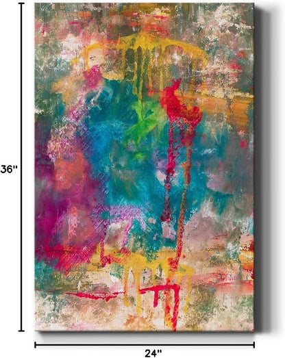 Renditions Gallery Canvas Abstract Wall Art Paintings for Wall Decorations Colorful Paint Splash Modern Canvas Wall Hanging Artwork for Bedroom Living Room Office Kitchen - 24"x36" LT02