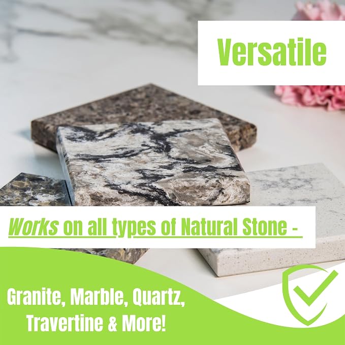 Granite Plus Cleaner & Sealer + Ultimate Grout Cleaner W/ Brush, 2 Quarts | Acid-free formula deep cleans grout on tile floors. Safe for marble, travertine, granite and all natural stone.