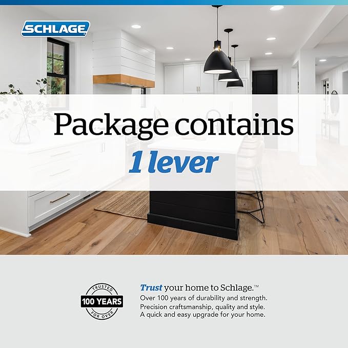 SCHLAGE Accent Lever Non-Turning Lock in Polished Nickel - Left Handed - F170 ACC 618 LH