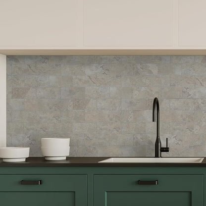 2026 New Upgrade Peel and Stick Backsplash Tile, Peel and Stick 11.34" X 11.57" Wall Tile for Kitchen, Bathroom, Fireplace, Laundry (Beige Stone Rocks, 20 Packs)