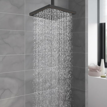 Hibbent cUPC Certified Thick Metal 8'' Rain Shower Head, Oil Rubbed Bronze | High Pressure Shower Head, Bathroom Waterfall Shower Heads, High Flow Fixed Showerheads with Adjustable Brass Ball Joint