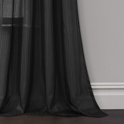 Lush Decor Night Sky Window Curtain Panel, Single 42"W x 95"L Black - Sequin Backdrop Curtain - Room Darkening Curtains For Bedroom - Glam Decor