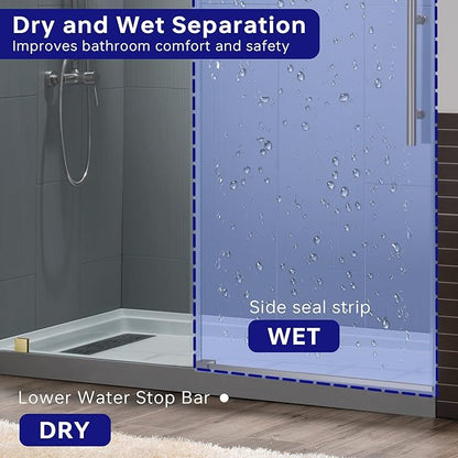 Woodbridge Frameless Shower Doors 44-48" Width x 76" Height with 3/8"(10mm) Clear Tempered Glass in Brushed Gold Finish,MSDC4876-BG