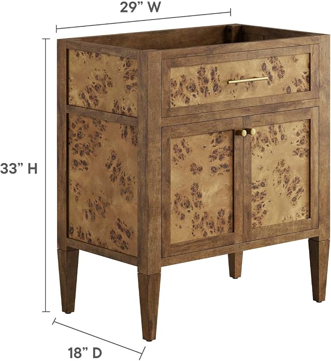 Modway EEI-6138-BRN Elysian 30" Bathroom Vanity Cabinet (Sink Basin Not Included), Brown