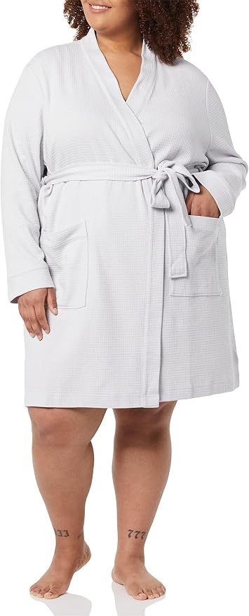 Amazon Essentials Women's Lightweight Waffle Full-Length Bath Robe (Available in Plus Size)