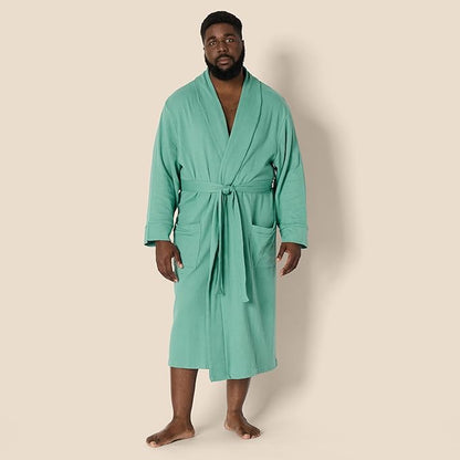 Amazon Essentials Men's Lightweight Cotton Waffle Bathrobe (Available in Big & Tall)