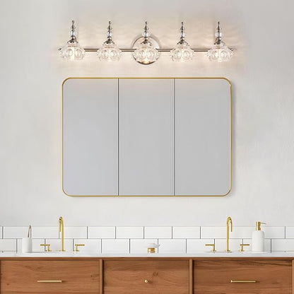 Modern Bathroom Brushed Nickel Vanity Light Fixtures Vintage 5-Light Vanity Lights Bathroom Lighting Fixtures Living Room Vanity Lighting Fixtures Over Mirror