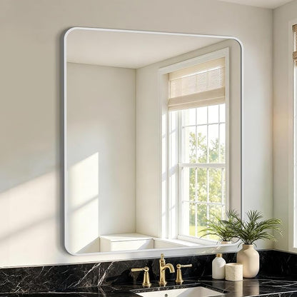 Vanity Bathroom Mirror, 36”x30” Silver Bathroom Mirror for Over Sink | HD Tempered Glass, Anti-Rust Frame, Vertical or Horizontal, Wall Mirrors for Bathroom Sink, Living Room, Entryway, Bedroom