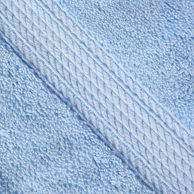 Superior Egyptian Cotton Plush & Absorbent, Face Towel Set of 6, Light Blue | Quick Dry, Soft Luxury Towel Set, Bath Essentials for Bathroom, Guest Bath, Spa, 2 Piece Face, Madeline Towels