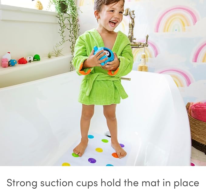 Munchkin® Dots™ Bath Mat for Kids, Multicolored, 30.5x14.25 Inch