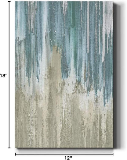 Renditions Gallery Canvas Art Modern Paintings for Wall Decorations Blue Grey Waterfall Canvas Abstract Wall Hanging Artwork Prints for Bedroom Living Room Office - 12"x18" LT02