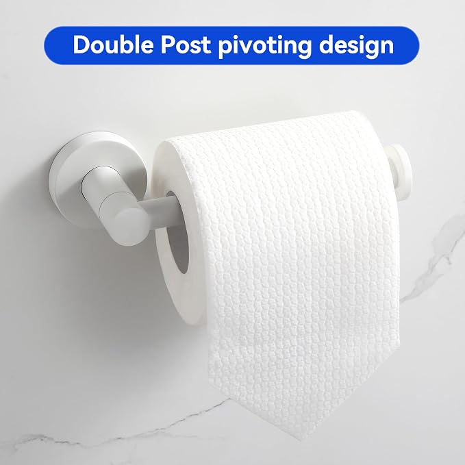 BGL Bathroom Accessories Set 4-Pieces White Zinc Alloy Wall Mounted Towel Racks for Bathroom