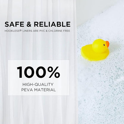 Hookless® It’s A Snap!® PEVA Snap-In Shower Curtain Liner, Water-Repellant, Easy Install, Frost White Color