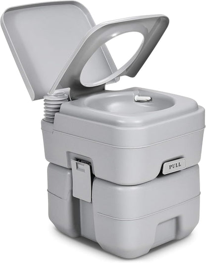 YITAHOME Portable Toilet Travel RV Potty | 5.3 Gallon Detachable Waste Tank for Effortless Cleaning, Press Flush Pump, for Camping, Boating, Hiking, Trips