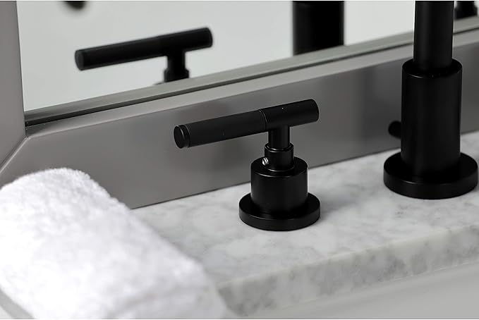Fauceture FSC8920CKL Kaiser Widespread Bathroom Faucet with Pop-Up Drain, Matte Black