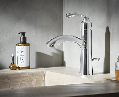 Moen 6170 Glyde Single Handle Bathroom Sink Faucet with Optional Deckplate, Chrome