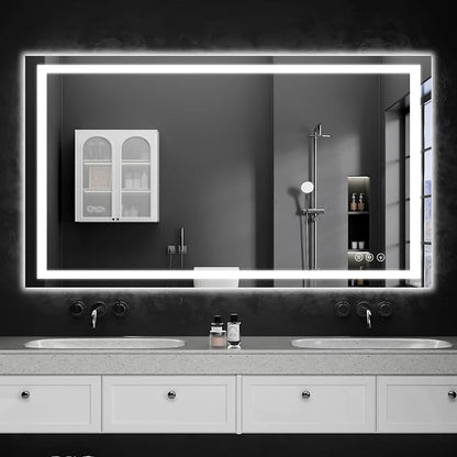36"x48" LED Bathroom Mirror with Lights, Dimmable，Anti-Fog，Bathroom Vanity Mirror for Wall, Backlit + Front Lit, Memory Function, Shatter-Proof，Tempered Glass