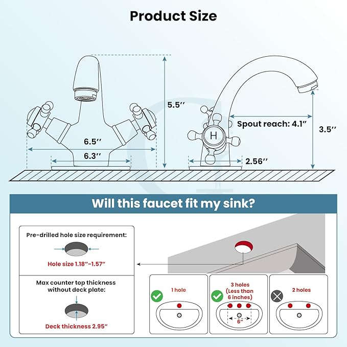 gotonovo Bathroom Sink Faucet Single Hole Double Cross Handle Knobs Lavatory Vessel Sink Mixer Tap Bathroom Faucet with Pop up Drain and Deck Cover Plate Oil Rubbed Bronze
