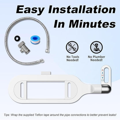 Bidet Attachment for Toilet Ultra Slim Non-Electric Bidet for Standard Toilet Self-Cleaning Dual Nozzle Adjustable Pressure, Feminine Wash Bidet Attachment
