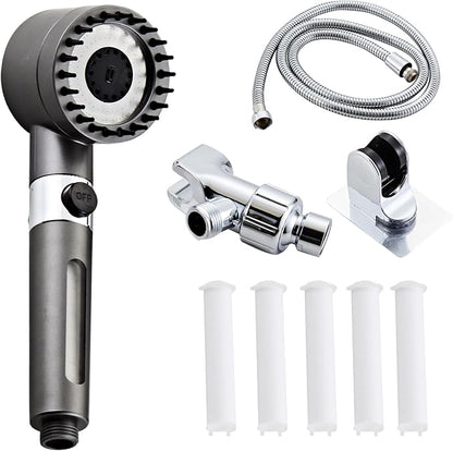 Shower Head High Pressure with Handheld High Pressure | Shower Filter Head for Hard Water Showerhead Silver