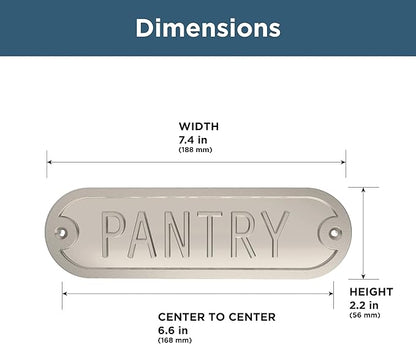 Franklin Brass Derby Pantry Door Sign Metal Interior Door Plaque in Satin Nickel HHIDPP-SN-U