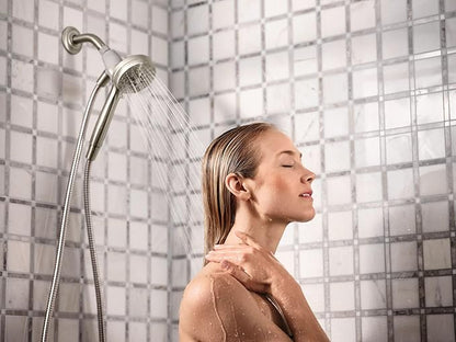 Moen Engage Magnetix Spot Resist Brushed Nickel 3.5-Inch Six-Function Detachable Handheld Showerhead with Magnetic Docking System, 26100SRN