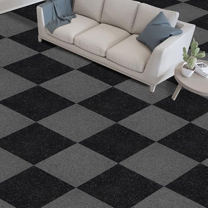 Nexus Self Adhesive 12-Inch Carpet Floor Tiles, 12 Tiles - 12" x 12", Smoke - Peel & Stick, DIY Flooring for Kitchen, Dining Room, Bedrooms & Bathrooms by Achim Home Decor