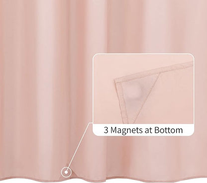 ALYVIA SPRING Waterproof Fabric Shower Curtain or Liner Blush Pink, 72x72 | 3 Magnets, Soft Cloth & Hotel Quality, Machine Washable, Light-Weight, Standard Size