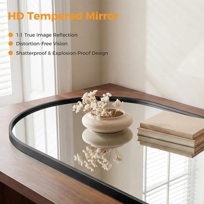 NEWBULIG 22"x30" Wall Mirror, Bathroom Mirrors for Over Sink, Black | Matte Metal Framed Vanity Mirror with Tempered Glass, Entryway, Living Room, Bedroom
