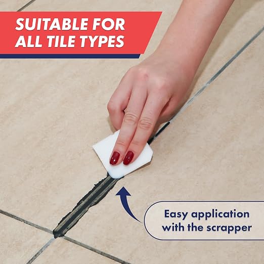 Tile Grout Repair Kit, Refresh Tile (8.8oz Dark Grey/Anthracite) | Restore & Renew Tile Joints, Fast-Drying Grout Sealer & Paint, Squeeze Tube for Bathroom, Shower & Kitchen Floors, Waterproof