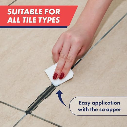 Tile Grout Repair Kit, Refresh Tile (8.8oz Dark Grey/Anthracite) | Restore & Renew Tile Joints, Fast-Drying Grout Sealer & Paint, Squeeze Tube for Bathroom, Shower & Kitchen Floors, Waterproof