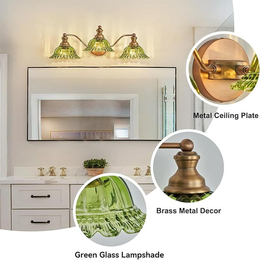 Vintage Green 3 Light Vanity Light Bathroom Light