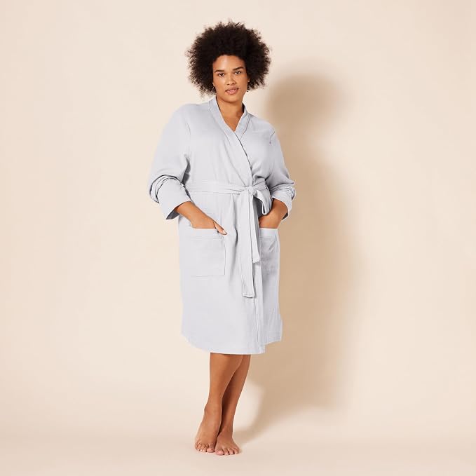 Amazon Essentials Women's Lightweight Waffle Full-Length Bath Robe (Available in Plus Size)