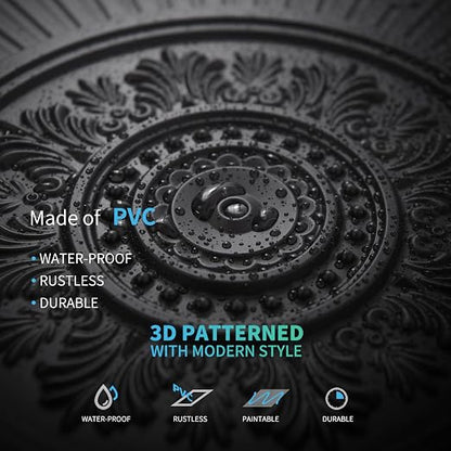 Art3d 12-Pack 2 x 2 ft Drop Ceiling Tiles for Interior Decor, Black | PVC, Waterproof, Lightweight, Shatterproof, Anti-Fade, Compatible with Grid System, Ideal for Kitchen, Bathroom, Basement