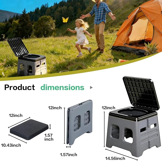 Camping Toilet for Adults - Portable Folding Toilet with Lid,Travel Portable Potty for Adults,Porta Potty Car portable potty