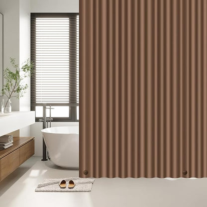 EHZNZIE Shower Curtain Liner Light Weight PEVA, Shower Liner 72x72 Inches, Waterproof, No Chemical Smell with 12 Rust Proof Metal Grommets for Bathroom Shower Curtain, Brown