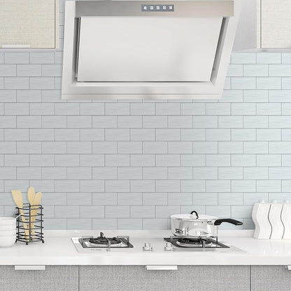 AULIGET 4-Piece Stainless Steel Subway Tile Peel and Stick Backsplash, 3" x 6" Metal Stick on Wall Tiles for Backsplash Kitchen, Bathroom, Laundry Room, Camper, Fireplace